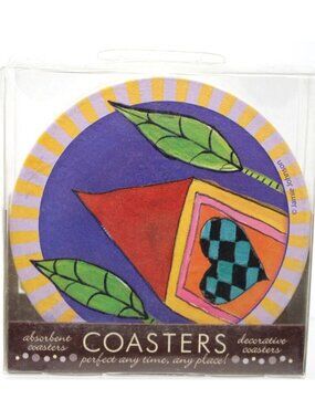 VTG 4 Thirstystone Coaster Modernist House With A Heart NEW #WS-4